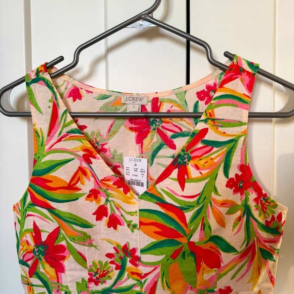 J. Crew Sleeveless Tropical Print Top - Picture 2 of 7